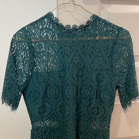 Green Sheer Lace Mini Dress - Picture 6 of 10